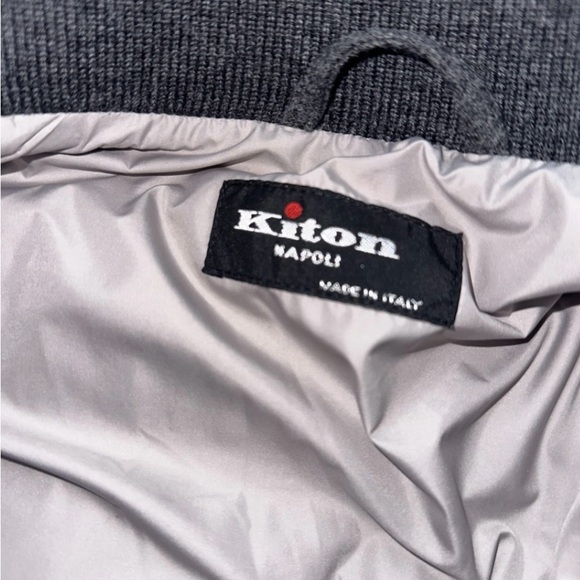 $8K Kiton Brown Suede & Grey Wool Puffer Jacket size IT48 - Picture 9 of 11